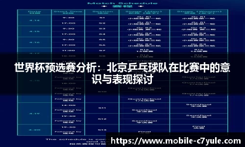 世界杯预选赛分析：北京乒乓球队在比赛中的意识与表现探讨